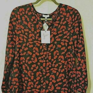 NWT JOIE Printed Long Sleeve Blouse